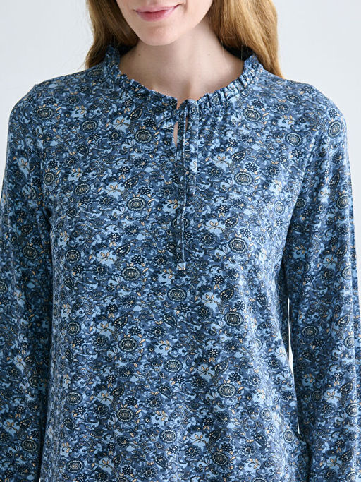 Ba?lamal? Yaka Desenli Bluz