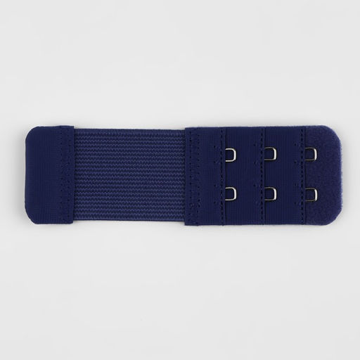 Застёжка-удлинитель для бюстгальтера, 3 ряда 2 крючка, 3,2 10,5 см, 5 шт, цвет тёмно-синий - Арт узор фото 2