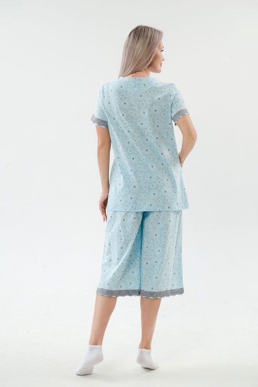 Пижама женская из кулирки Ворожея голубой - Амадэль фото 7