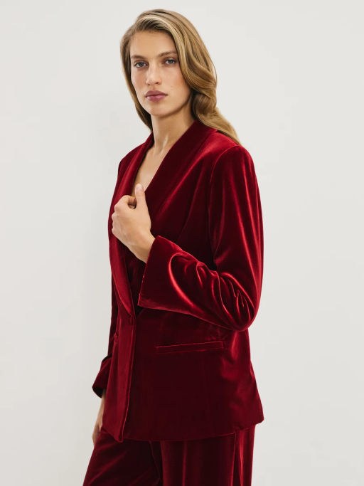 Однобортный жакет из бархата / Zarina