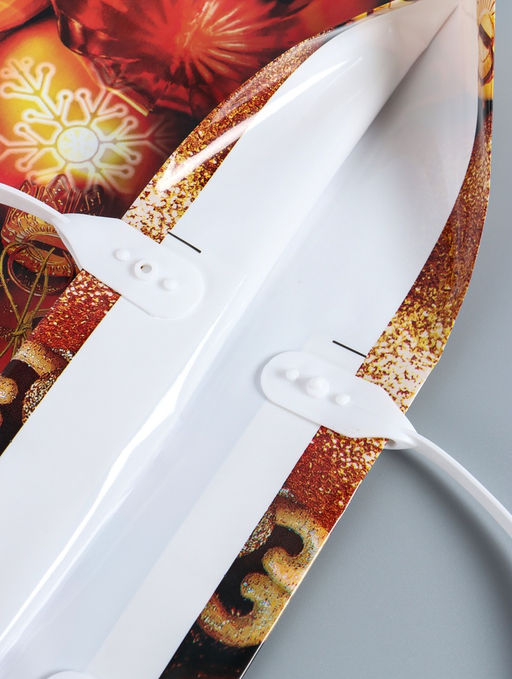 Цена за 10 шт. Пакет подарочный новогодний «Злато», полиэтиленовый с пластиковой ручкой, 38×35 см