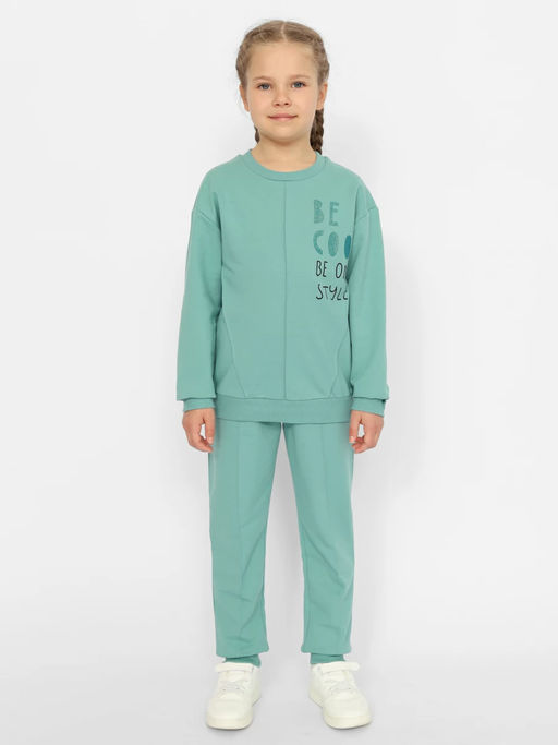 CRB wear/CWKG 90202-39 Костюм для девочки (джемпер, брюки),морская волна/Ex.Cherubino  фото 2