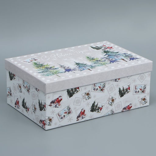 Коробки подарочные новогодние набор 6 в 1 «Новогодняя акварель», 20×12.5×7.5 ‒ 32.5×20×12.5 см