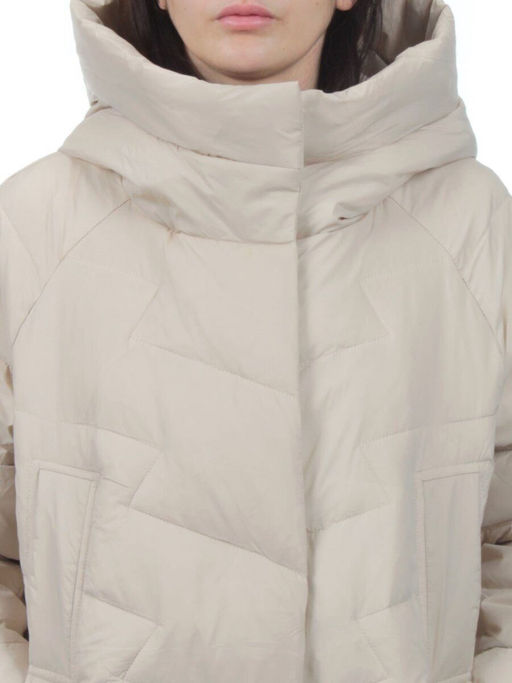 3066 BEIGE Пуховик зимний женский (80% пух, 20% перо)