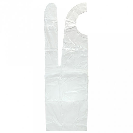 Фартук одноразовый "Эконом" 68х110см, полиэтилен, 6мкм, водонепроницаемый, антистатические свойства, белый, в упаковке 100шт, "Elegreen", ТУ 2.29.10-013-33186646-2020 (Россия)