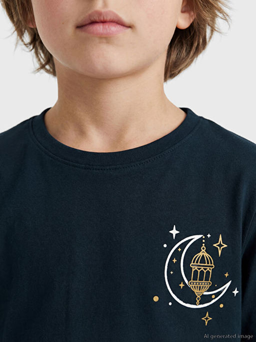 Bisiklet Yaka Bask?l? Erkek ?ocuk Pijama Tak?m