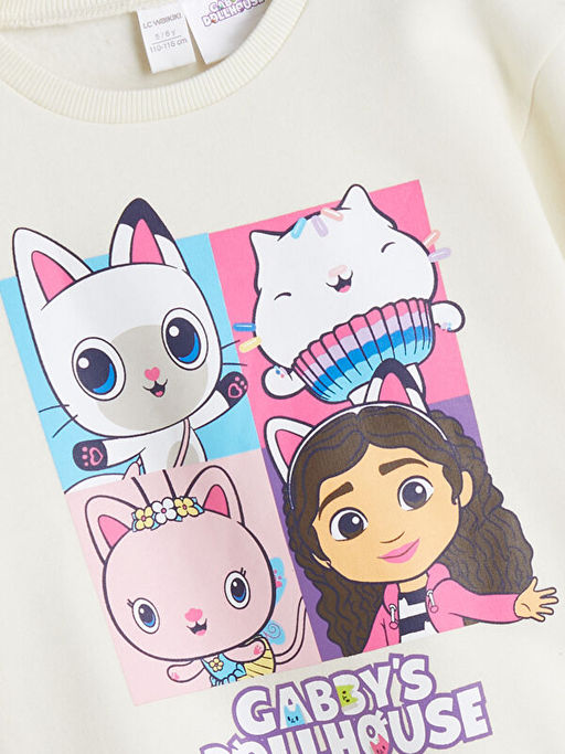 Uzun Kollu Gabbys Dollhouse Bask?l? K?z ?ocuk Sweatshirt