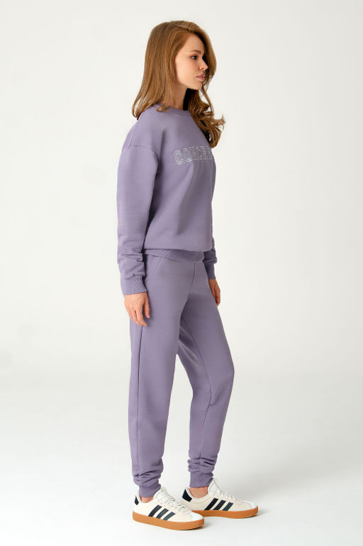 Арт. 2520/2 Костюм с брюками женский 44-52 (5 шт) Цвет:верх-сиреневый,низ-сиреневый