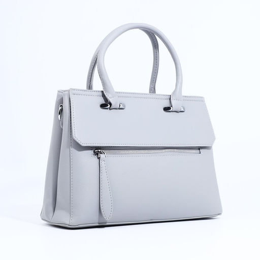 Сумка-тоут на молнии, наружный карман, цвет светло-серый - Simaland фото 3