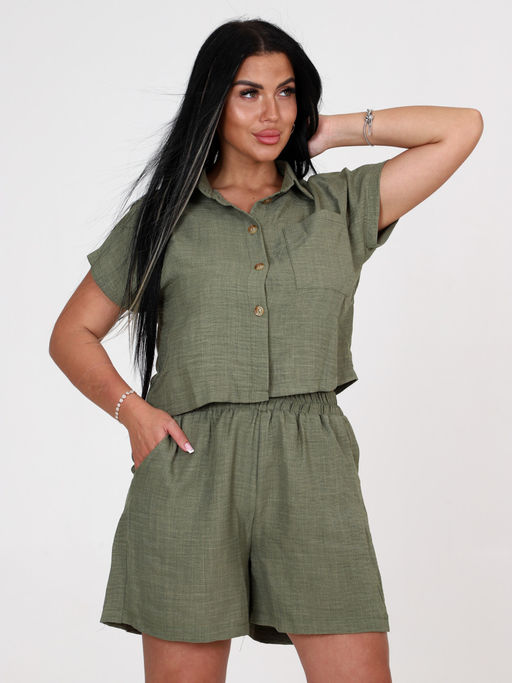 ЖК-Мишель ЖЕНСКИЙ КОСТЮМ (Оливковый) - А-дина фото 4