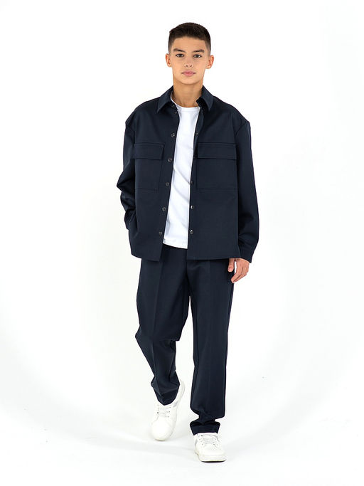 Синие школьные брюки для мальчика Mooriposh, модель 0914  фото 13