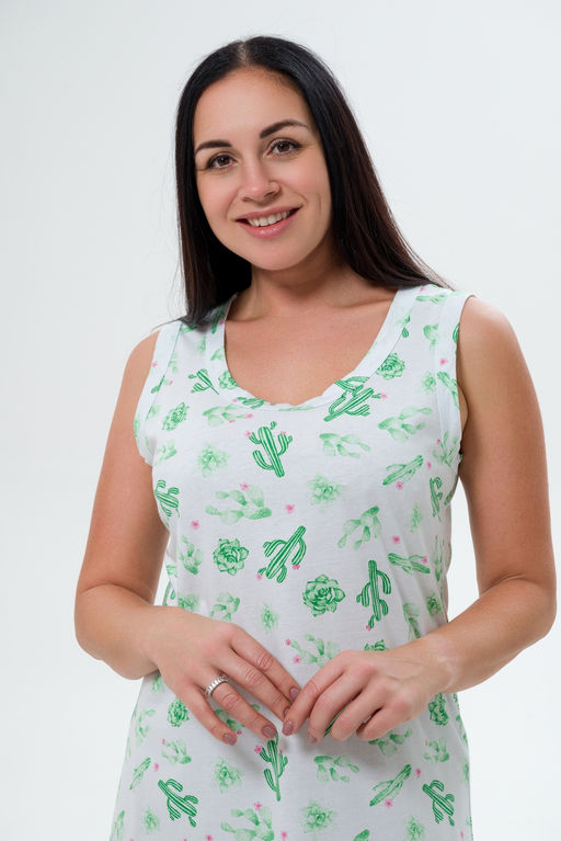 Ночная сорочка женская из кулирки Мария кактус - Амадэль фото 2