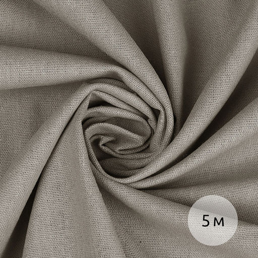Ткань льняная 200 г/м? лен 25%, хб 25%, вискоза 25%, пэ 25% шир.140 см арт.TBY.Li.1009.73 цв.73 св.серый уп.5м