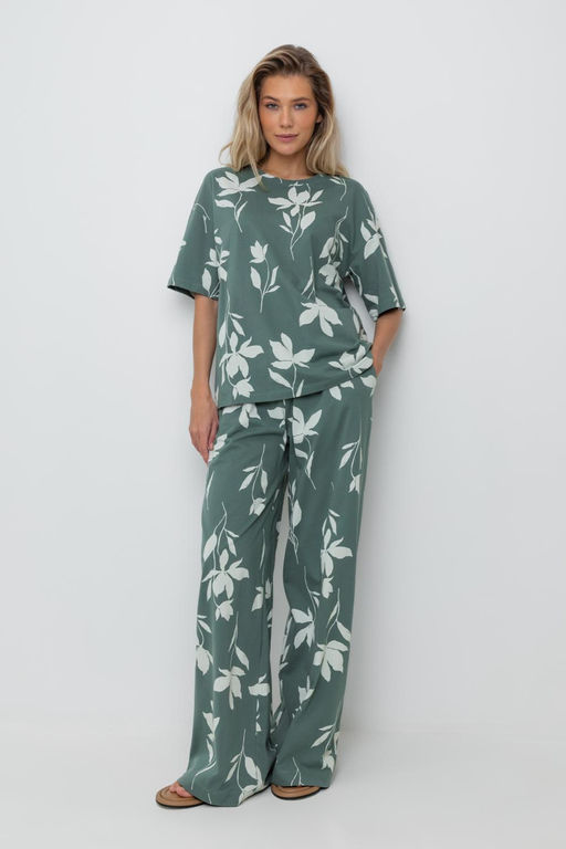 VERY NEAT _ ЕВТ 4069/зеленый мох,магнолия брюки жен