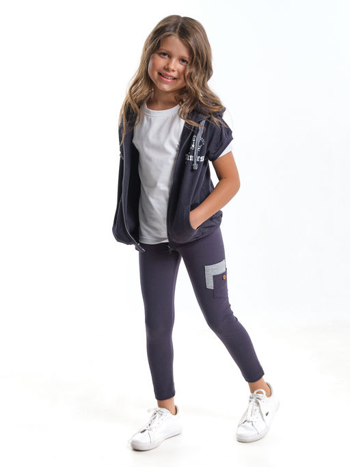 Жилетка на молнии для девочки детский сад UD 0087 антрацит