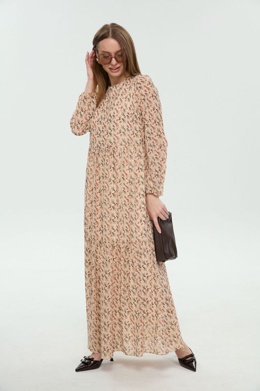Платье NIKVA н1044-1 бежевый мультиколор  фото 4