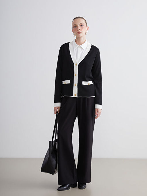 V Yaka Kad?n Triko H?rka