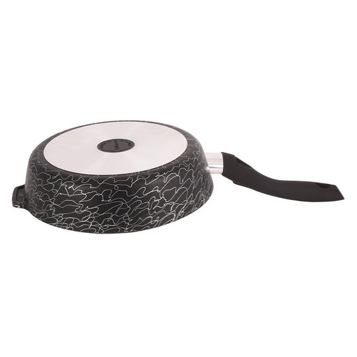 Сковорода алюмин. 240мм глубокая с ручкой, стекл.кр.(АП) "Грация" черный/серебро (сгчс241а)