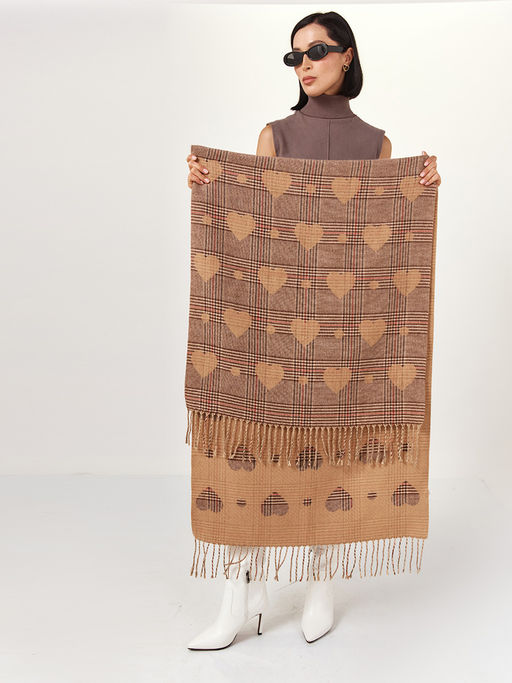 в составе ШЕРСТЬ и кашемир Большой, мягкий, теплый двусторонний палантин. - Tantino фото 3