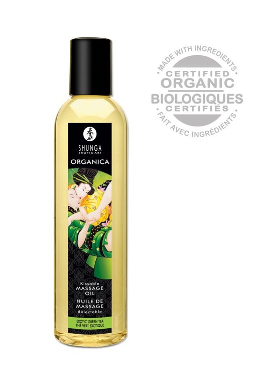 Масло для массажа Shunga Organica Exotic Green Tea, натуральное, расслабляющее, зеленый чай, 240 мл