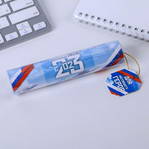 Ручка шариковая синяя паста в тубусе 23 февраля, пластик - Artfox фото 5