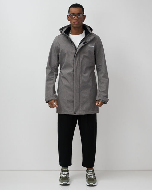 Парка спортивная мужская с капюшоном softshell серого цвета 9565Sr - Mtforce фото 6