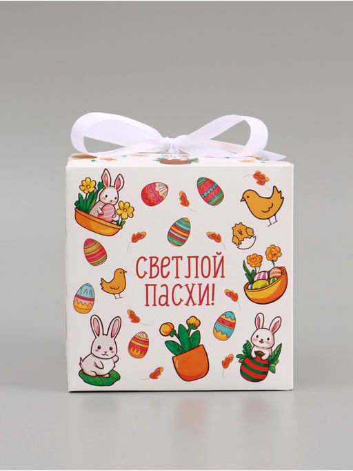Цена за 3 шт. Коробка складная на Пасху «Пасхальная», 12×12×12 см