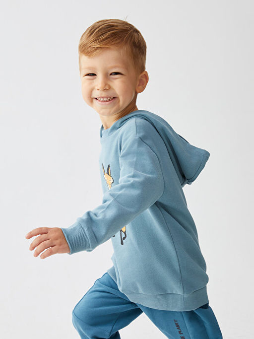 Uzun Kollu Bask?l? Erkek Bebek Hoodie - Waikiki фото 2