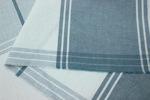 Вареный (стираный) хлопок Крупная клетка цв.св.сине-зеленая дымка, ш.2.5м, хл-100% - Купава фото 4