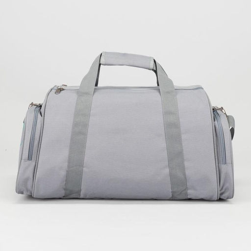 Сумка спортивная на молнии, 3 наружных кармана, большой размер, цвет серый