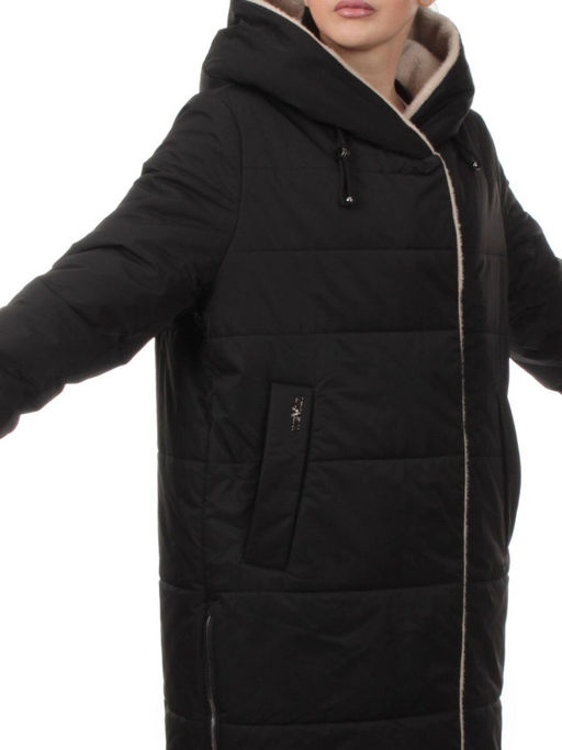 M-9115 BLACK Пальто зимнее женское (верблюжья шерсть)