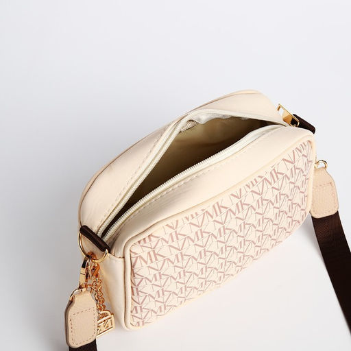 Сумка молодёжная текстильная NK, 19*14*6 см, бежевый цвет - Nazamok фото 6