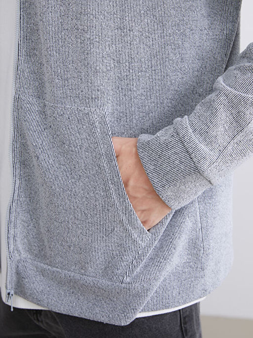 Kap??onlu Uzun Kollu Erkek Fermuarl? Sweatshirt