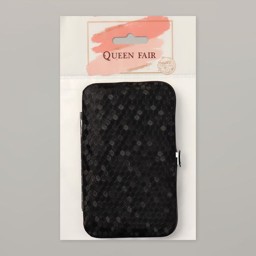 Набор маникюрный, 7 предметов, в футляре, цвет чёрный - Queen fair фото 7