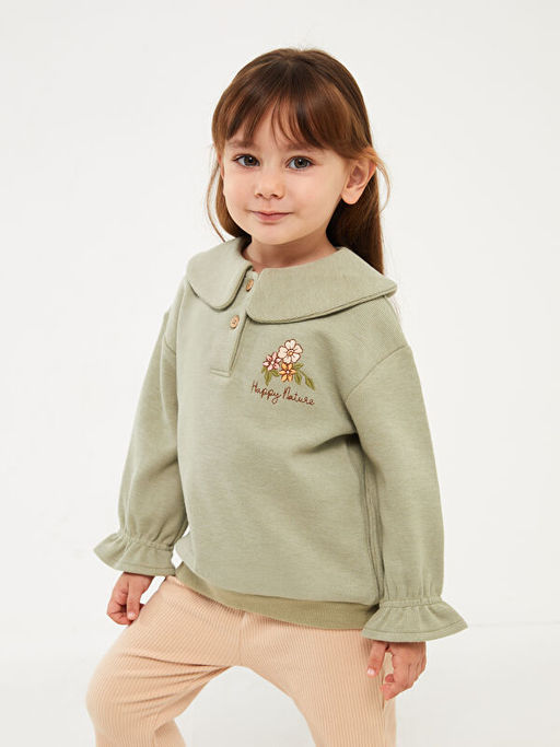 Bebe Yaka Nak?? Detayl? K?z Bebek Sweatshirt - Waikiki фото 2