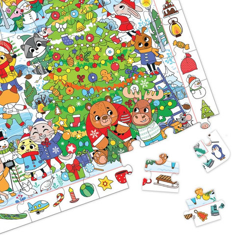 Подарочный набор на новый год, 4 в 1, 3 книги и пазл 88 деталей, МИКС