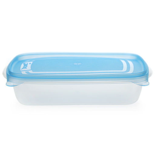 Контейнер для продуктов пластмассовый Трио 0,7л, 19х13х4см, набор 3шт, синий, подходит для СВЧ (Россия) - Домашняя мода фото 2
