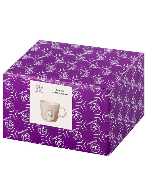 Кружка 250 мл 12*9,5*7,5 см "Зайка в домике" фарфор