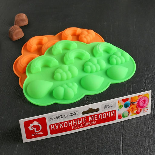 Форма для шоколада Доляна Погода, силикон, 22.5?14.5?1.5 см, 11 ячеек, МИКС  фото 10