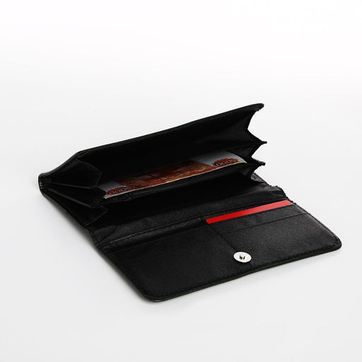 Кошелёк на кнопке, цвет тёмно-зелёный - Simaland фото 4