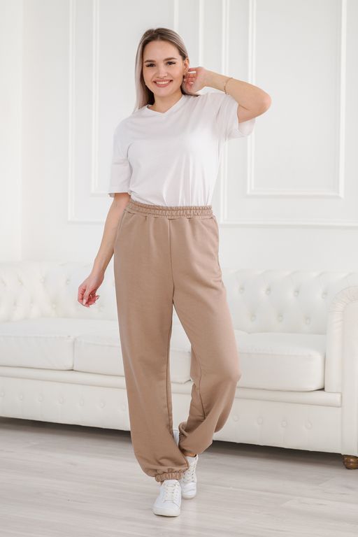 Брюки женские из футера петля Прогулка какао - Амадэль фото 9