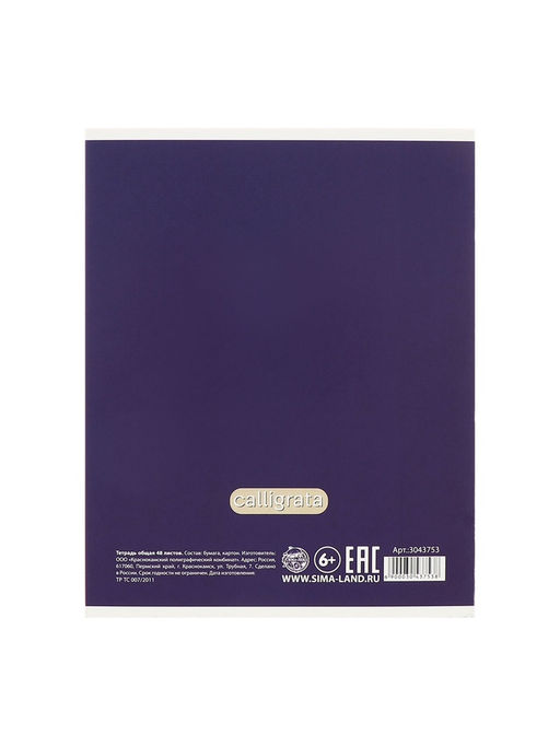 Набор тетрадей, 48 листов в клетку, Calligrata «Самолеты», серые листы, 5 штук