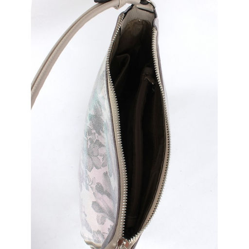 Сумка женская натуральная кожа ADEL-208/114/ММ (отделка ИСК/КОЖА), 1отд+еврокарман, плечевой ремень, бежевый цветы 264260 - Adelia фото 3