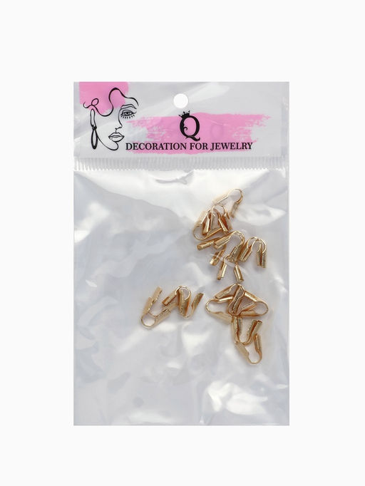 Цена за 2 шт. Концевик-зажим СМ-296-2, набор 20 шт., 1?0.8?0.4 см, цвет золото