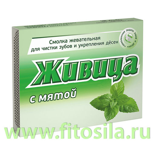 Смолка жевательная "Живица" (с мятой), блистер 0,8 г №5, в инд. уп "Алтайский нектар"