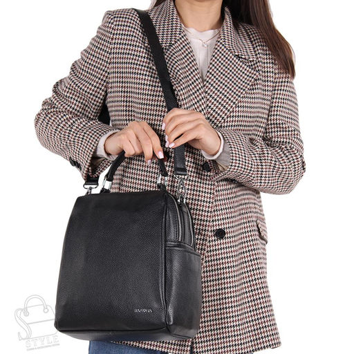 Рюкзак женский кожаный 69013-7 black Velina Fabbiano-Safenta в Новосибирске