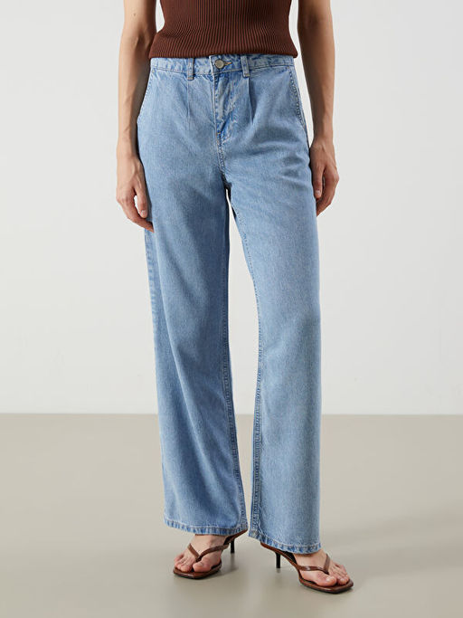 Wideleg Kad?n Jean Pantolon