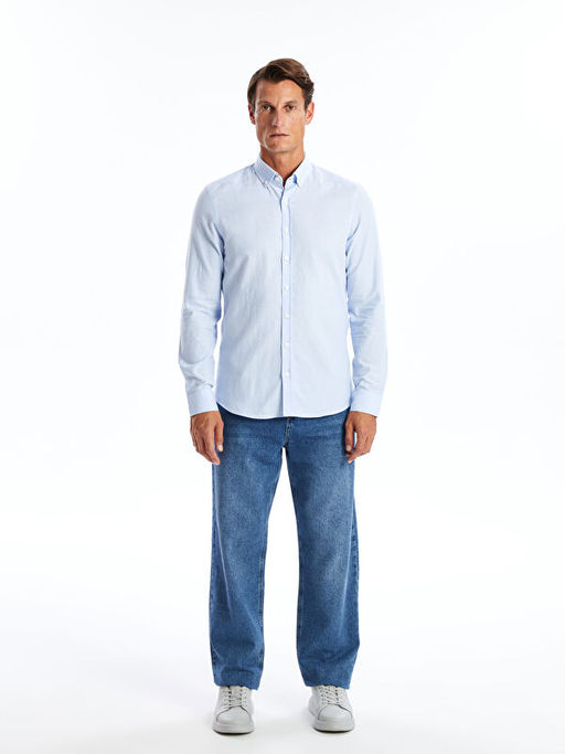 Slim Fit Uzun Kollu Oxford Erkek G?mlek