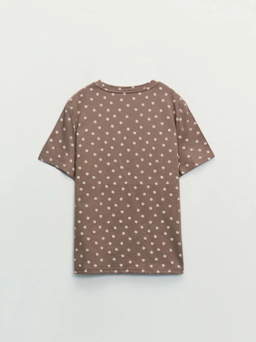 Футболка из хлопка с принтом в горошек / Zarina  фото 2