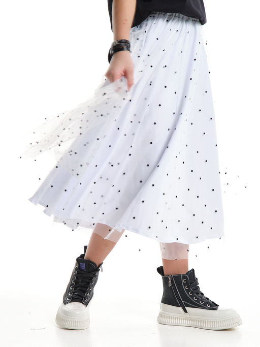 Юбка пачка длинная из фатина 22-7608 черный/зол. звезды - Mini maxi фото 9